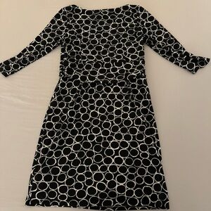 Ann Taylor Black & White Circles Dress Size Large